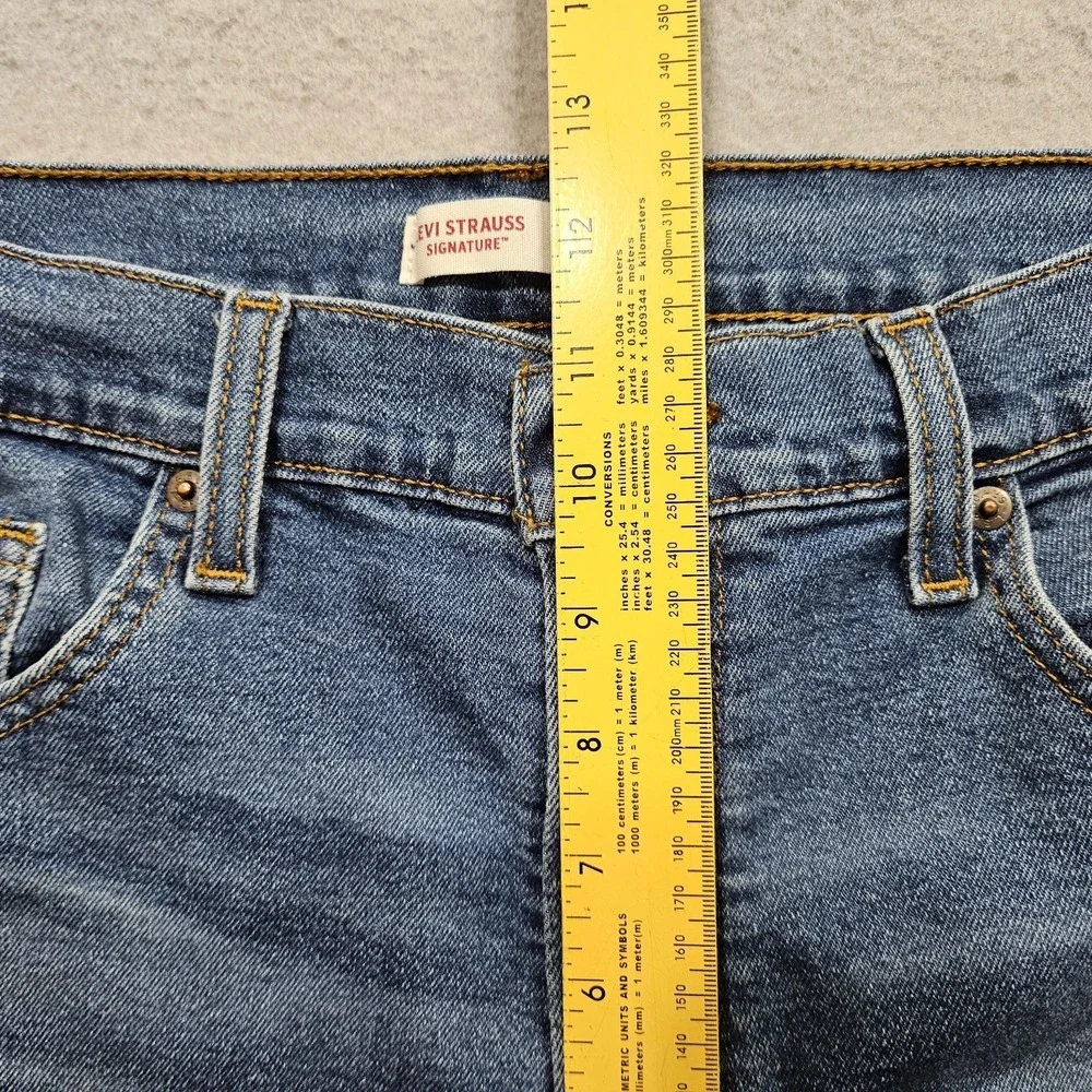 Levi Strauss Signature Slim Mens Jeans 36x32 Blue Medium Wash Mid Rise Stretch